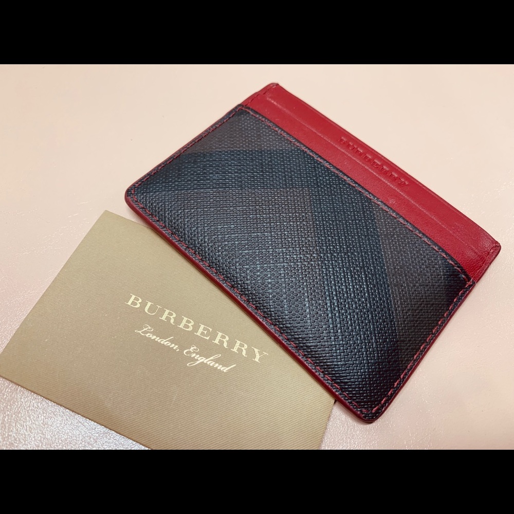 Burberry Check Faux Leather Card Case
